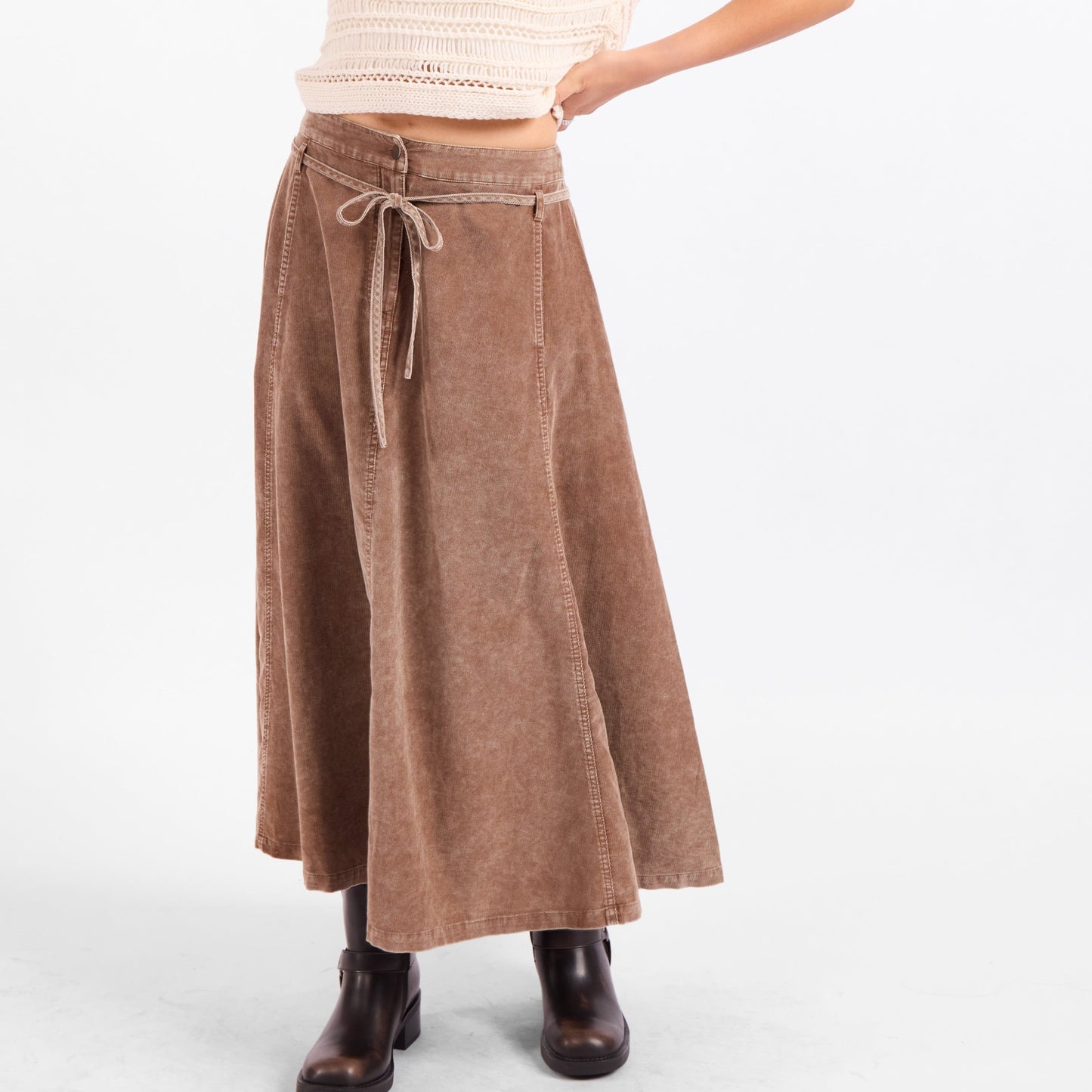 Get Like This Belted Midi Skirt