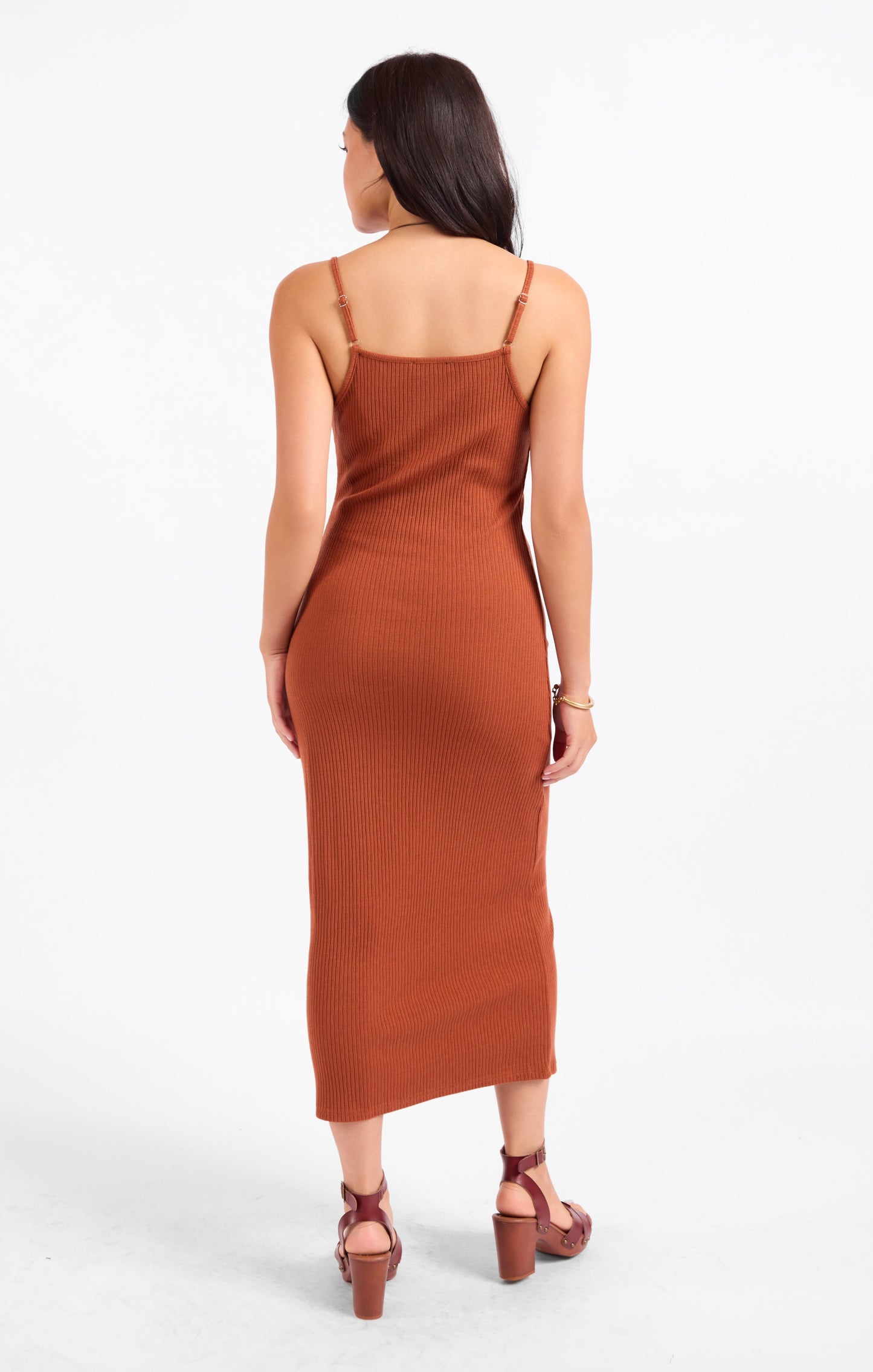 Soft Cedar Rib Knit Midi Dress