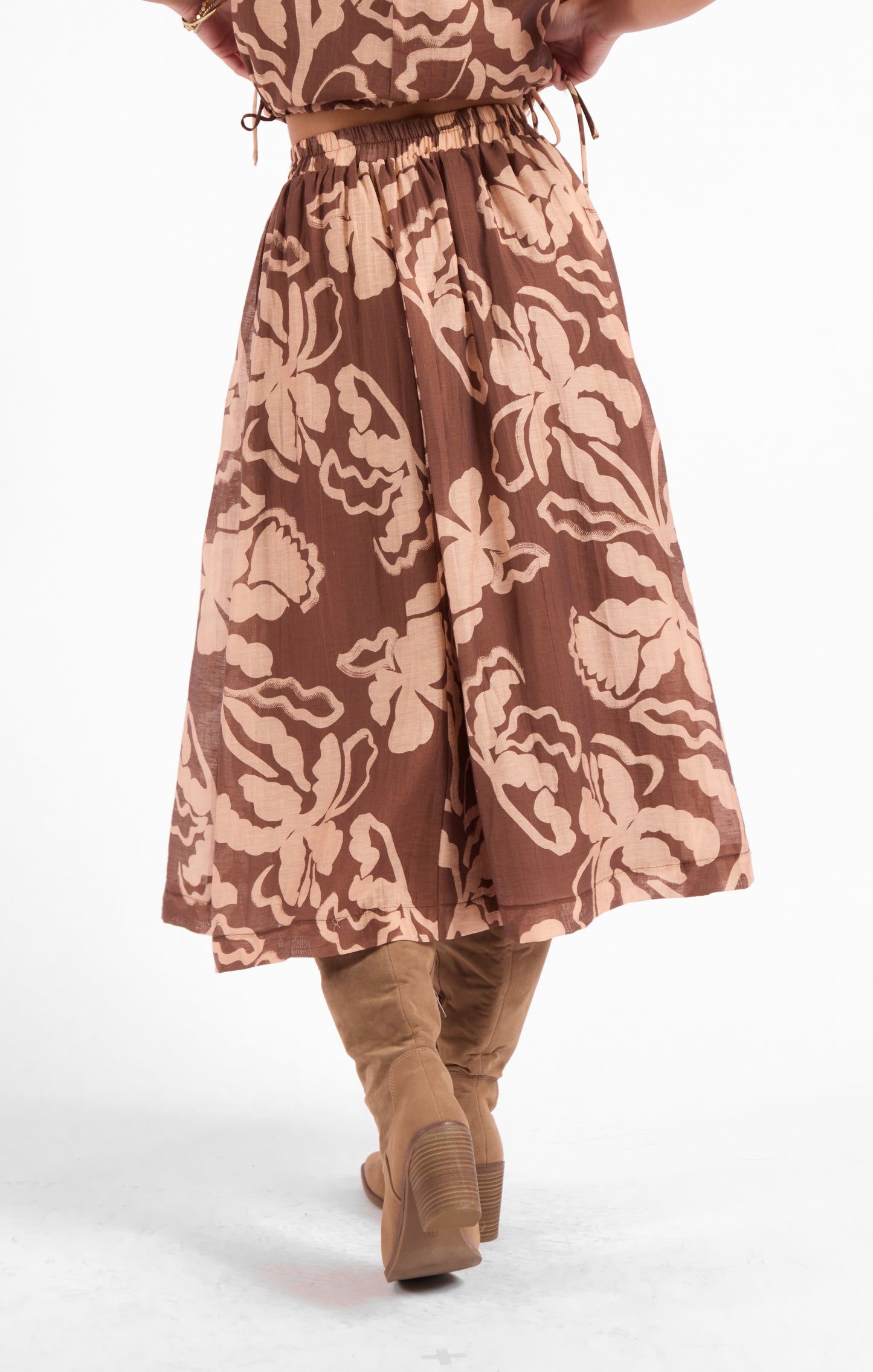 Rustic Charm Midi Skirt