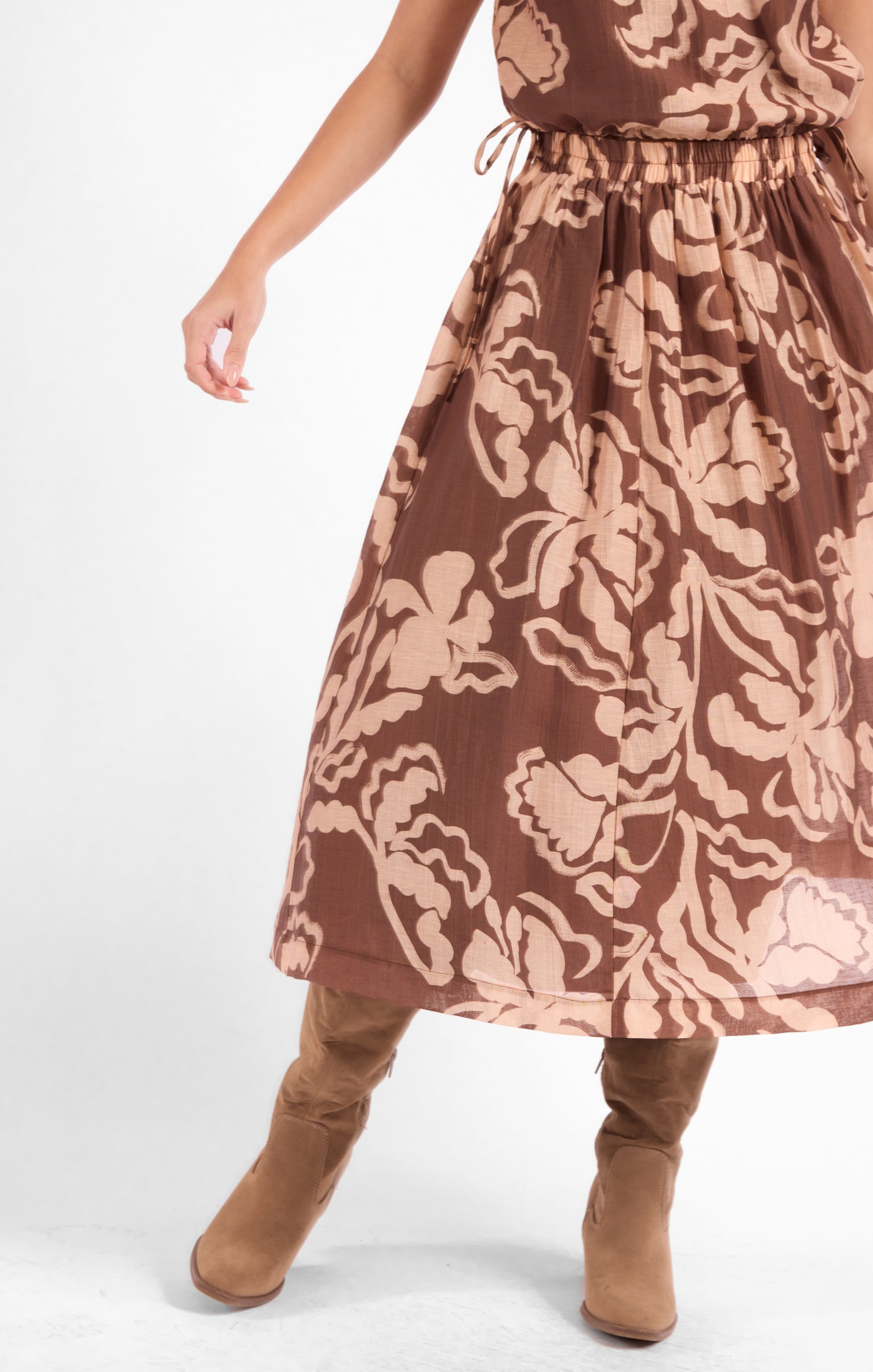 Rustic Charm Midi Skirt