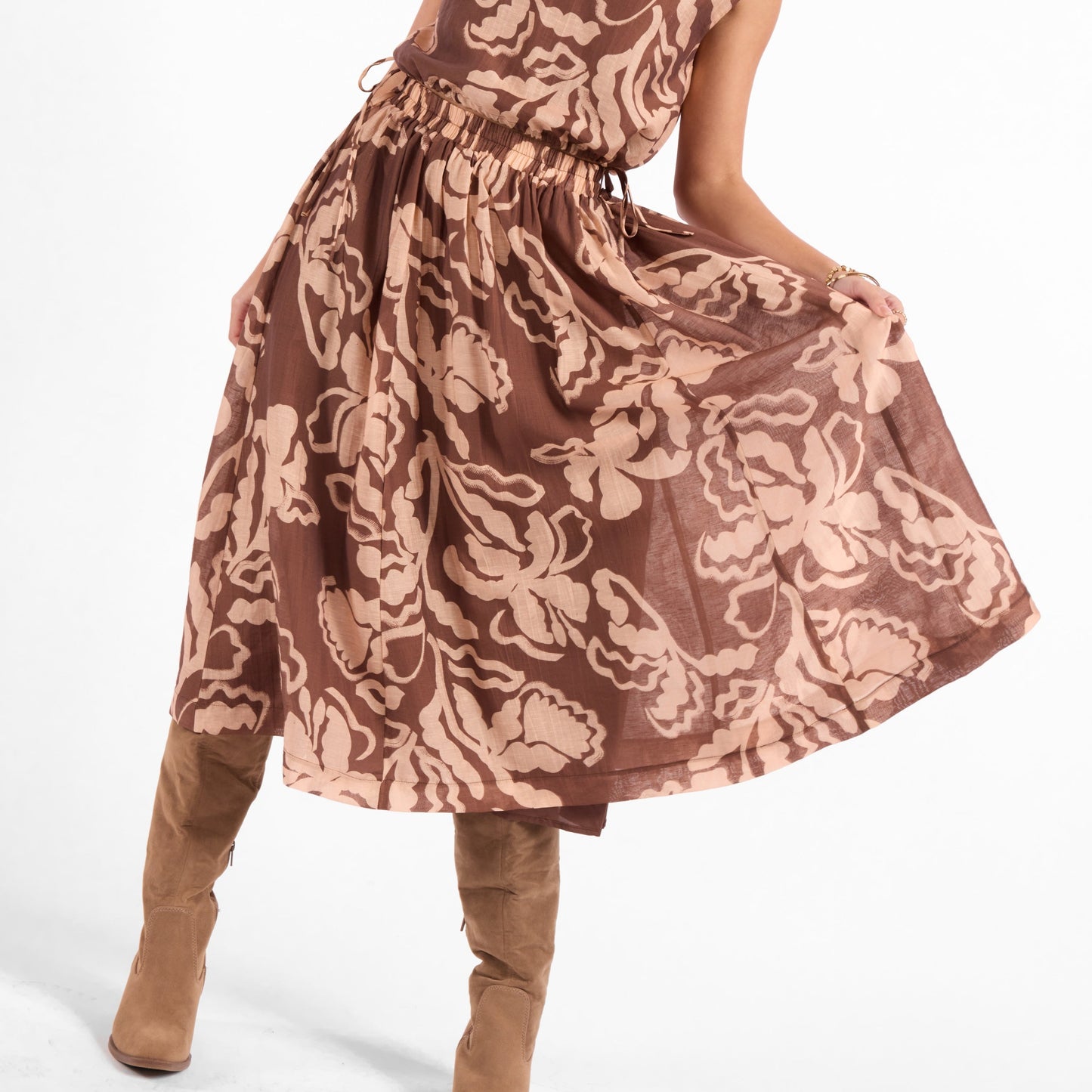 Rustic Charm Midi Skirt