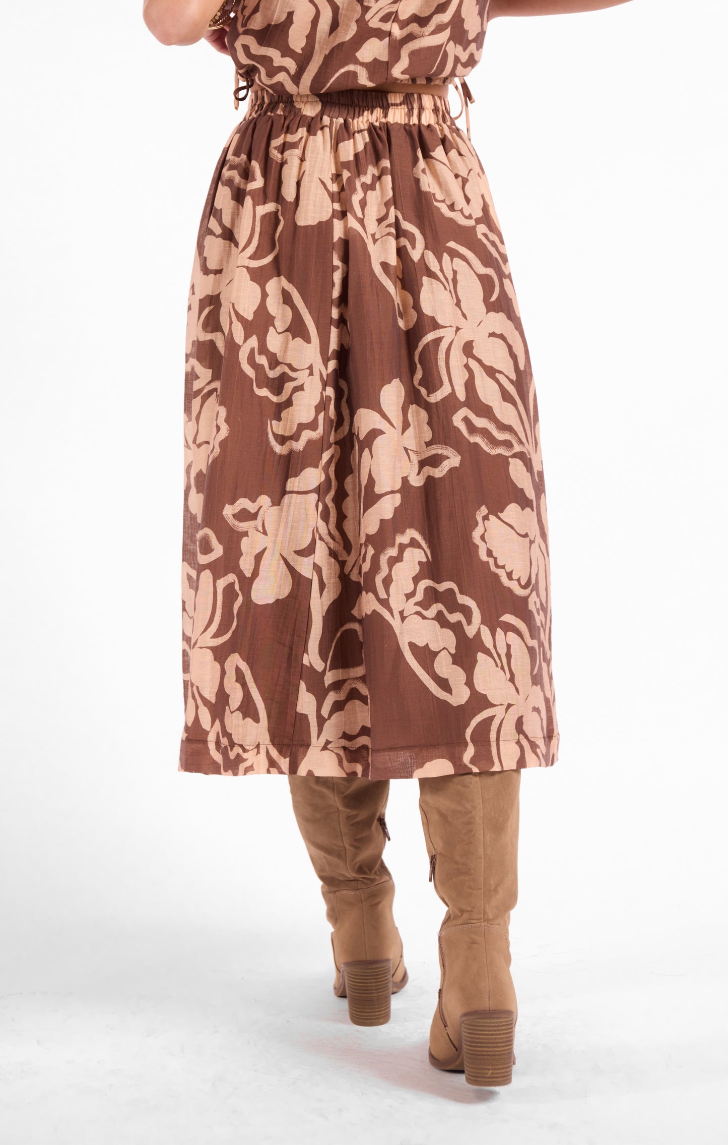 Rustic Charm Midi Skirt