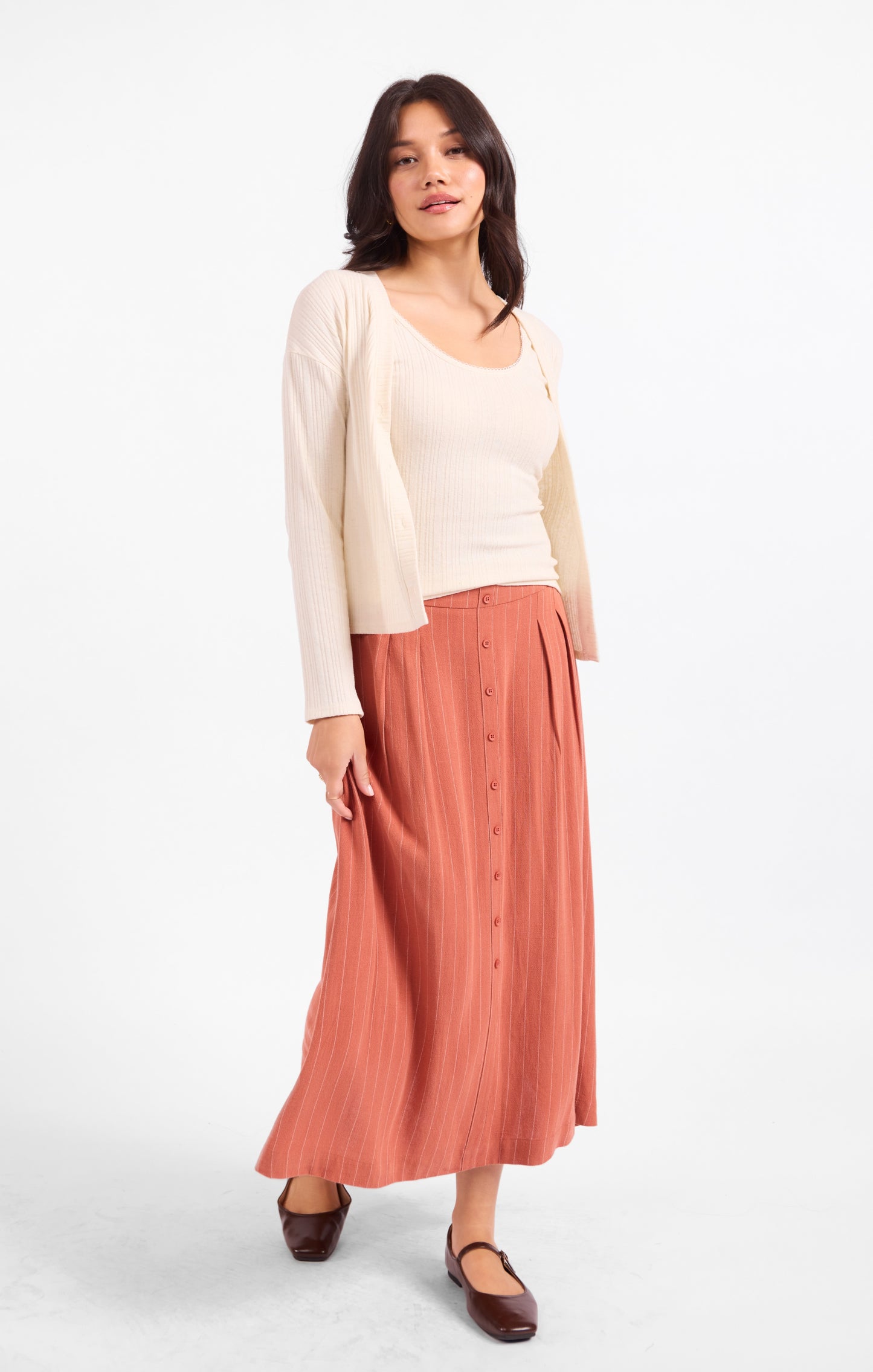 Sugarloaf Stripe Midi Skirt