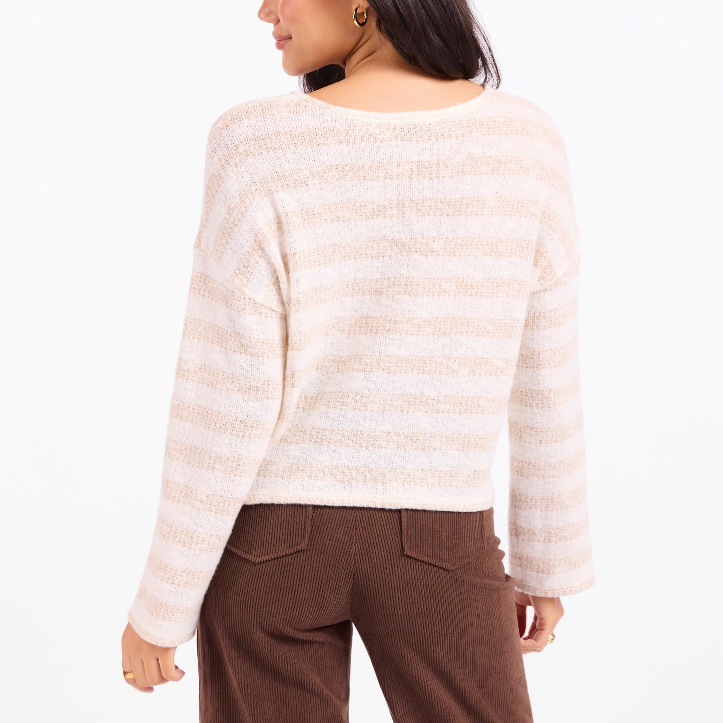 Billie Stripe Brushed Crewneck Top
