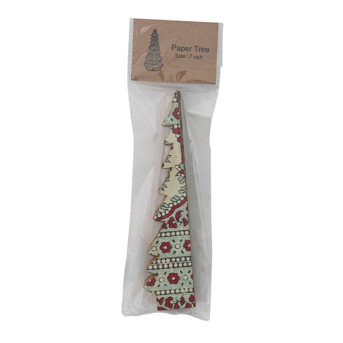 Handmade Recycled Block Printed Paper Folding Honeycomb Tree with Vintage Pattern