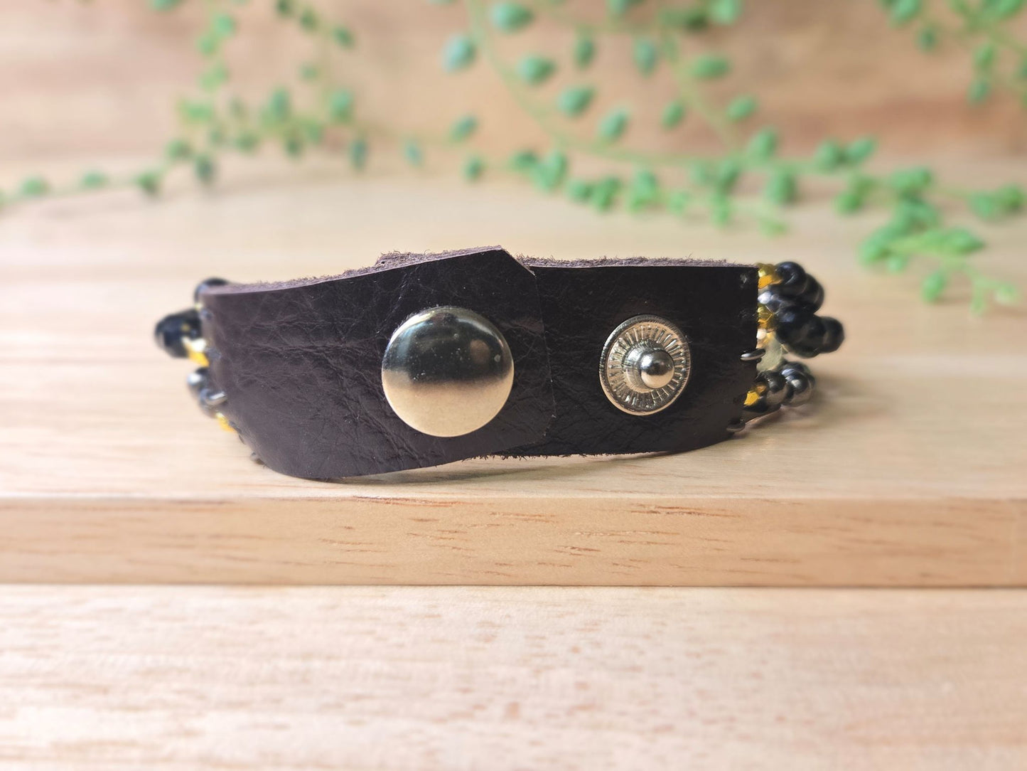 Gold + Black Eye Five-Strand Bracelet