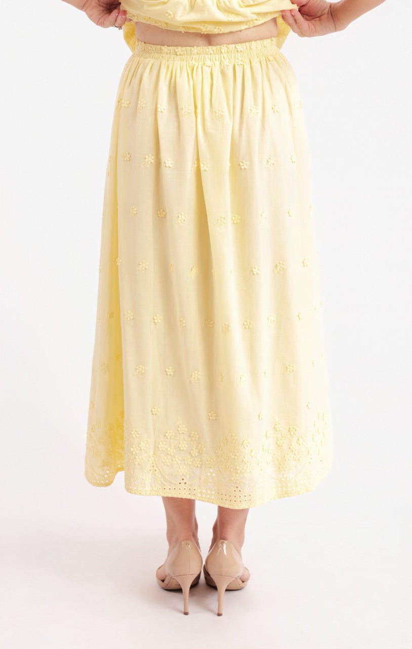 Beachglass Embroidered Maxi Skirt