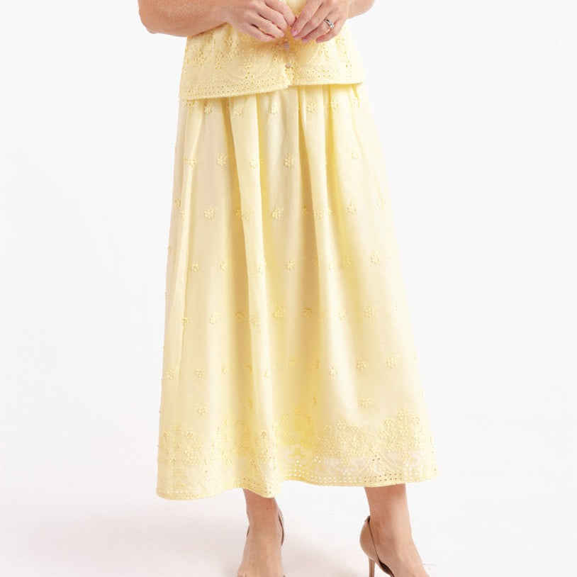 Beachglass Embroidered Maxi Skirt