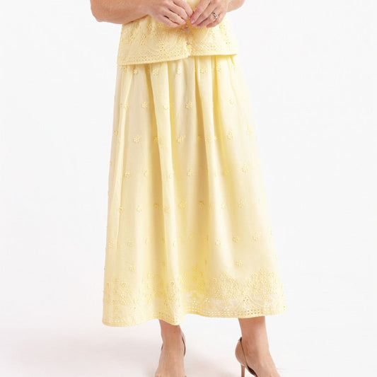 Beachglass Embroidered Maxi Skirt